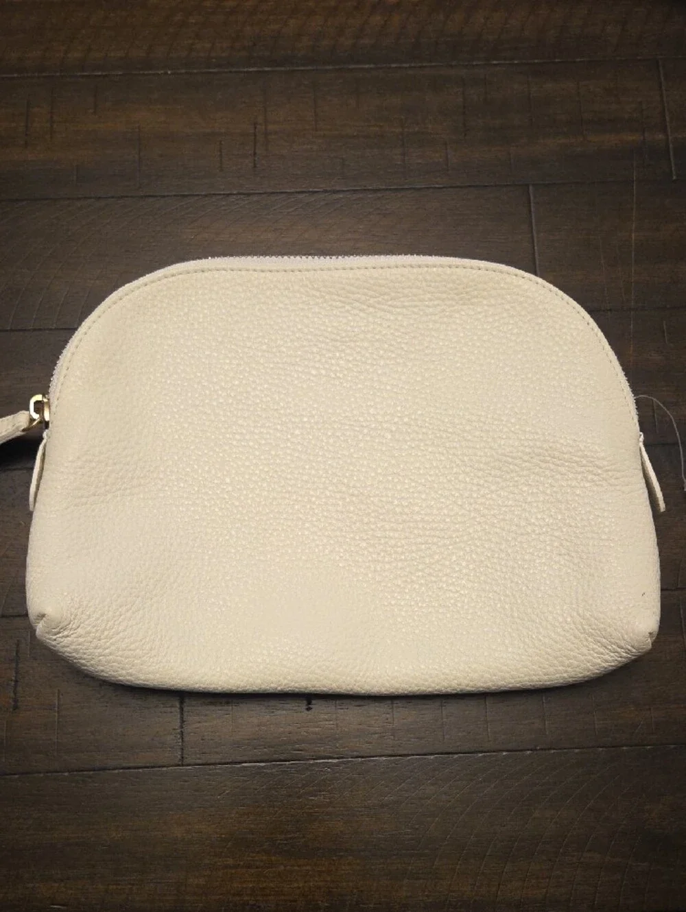 Rapport London Tuxedo White Leather Makeup Bag